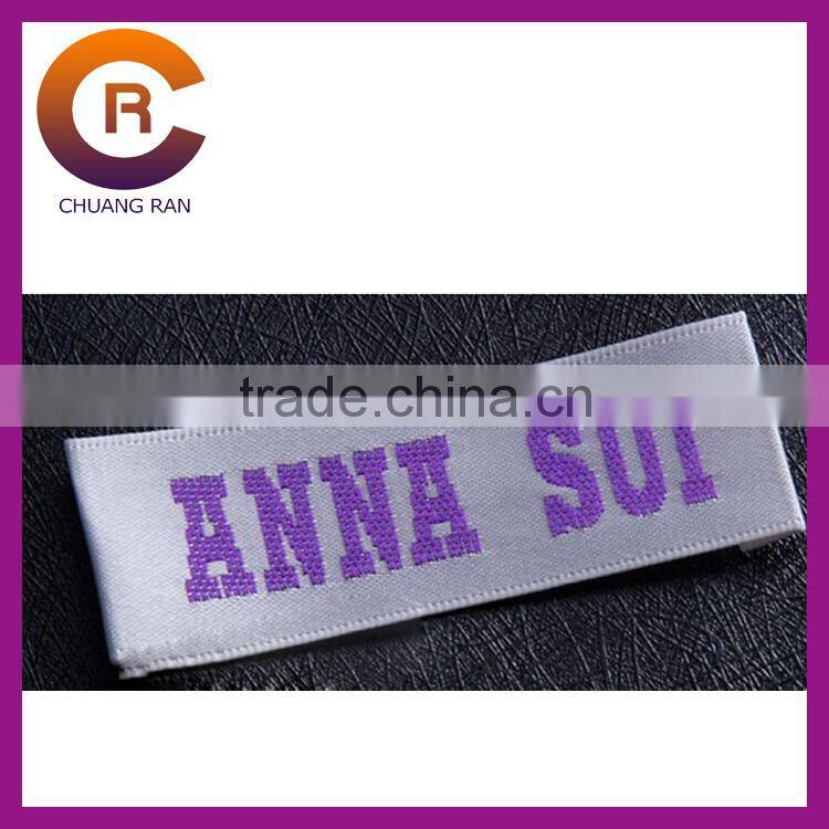 White ribbons gold logo printed custom made cheap clothing brand labels