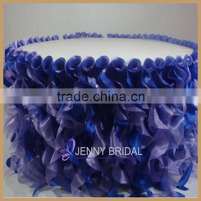TC055A HOTSALE good design organza curly willow table skirt