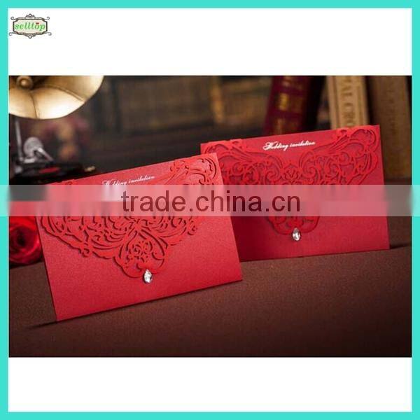 2014 high quality handmade english wedding invitation card