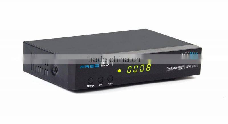 DVB-S2 Receiver FREESAT V7 MAX DVB S2 Support PowerVu,DRE, Biss key Cccam & Newcam