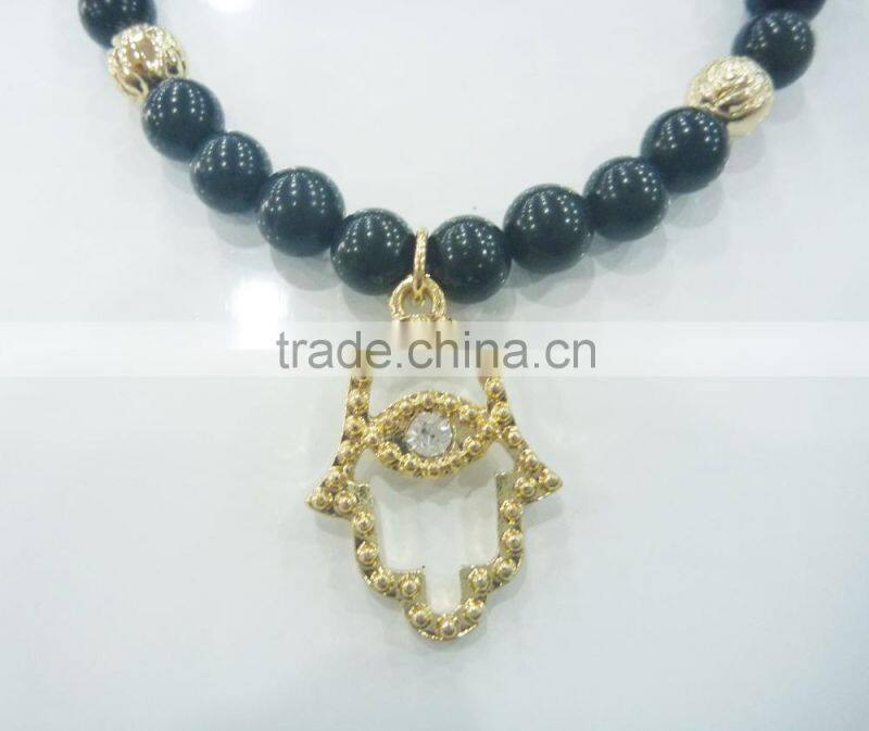 FASHION beaded elastic hamsa hand BRACELET