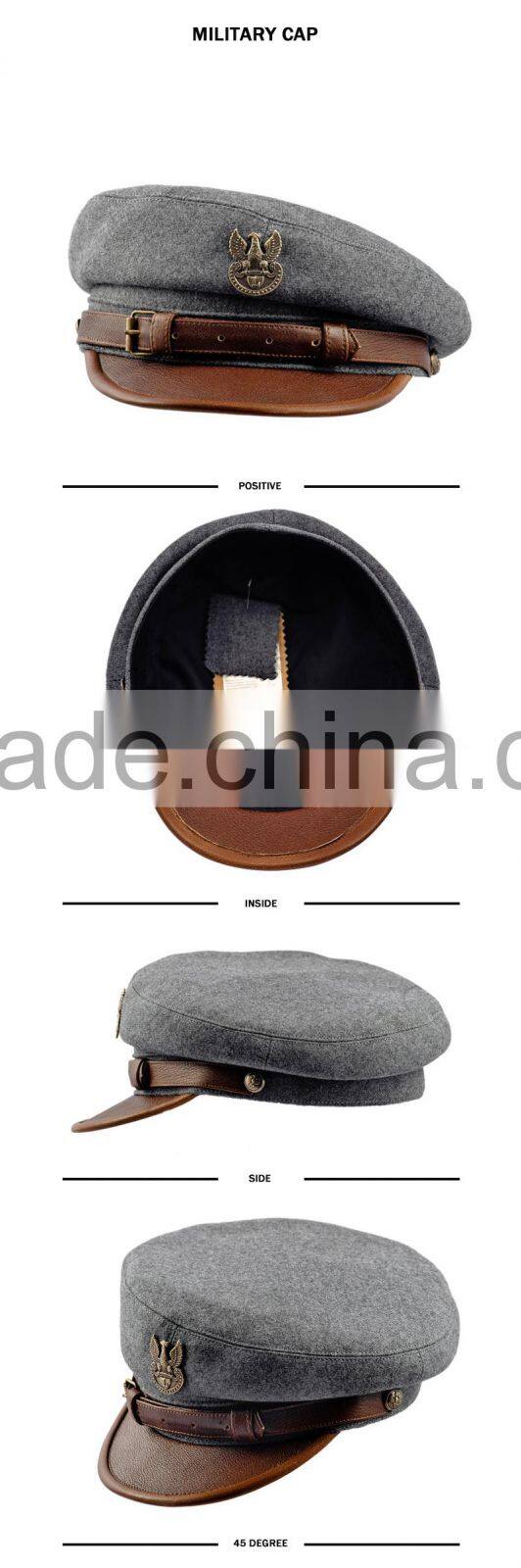 High-end high quality custom military officer cap wholesale
