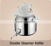 2014 High Quality Hot Sale Stainless Steel Double Tea Pot Kettle Set