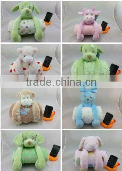 Toy with blanket Convenient foldable toy blanket for travel/Baby blanket with toy