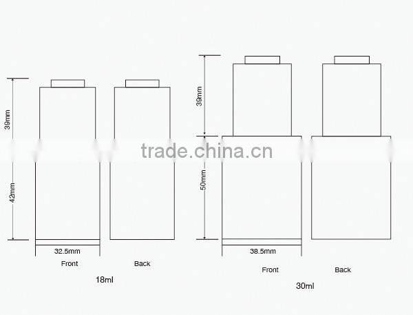 Cosmetic clear wholesale 18ml 30ml glass dropper bottles