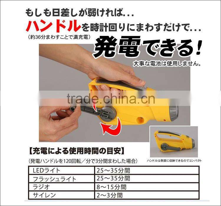 Solar Dynamo Wind-Up Torch Flashlight Charger With FM Radio