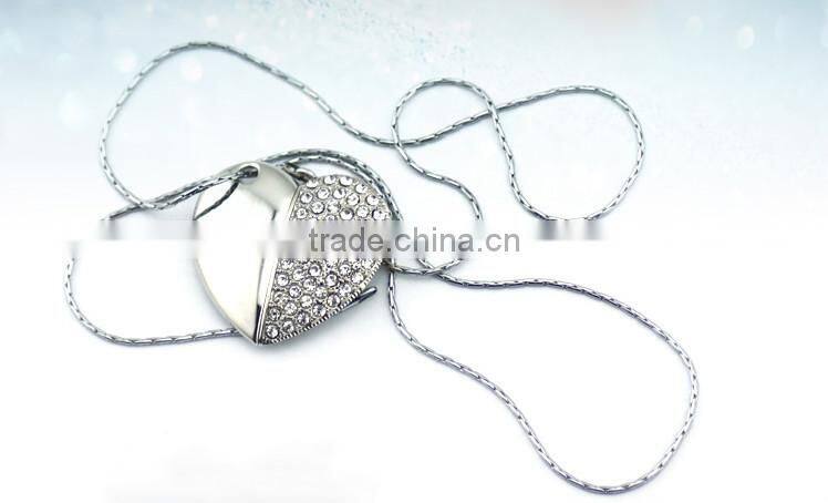 Heart shape U-disk metal flash disk for promotion