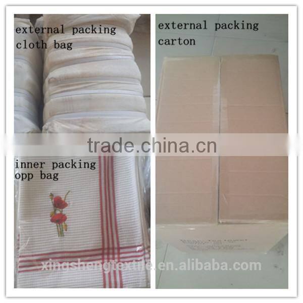 100% cotton waffle embroidered tea towel