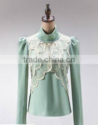 Lady's princess shirts bubble long sleeve