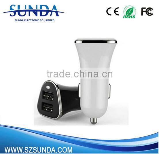 with quality IC protecting vehicle automobile DC adapter 2 USB car charger 2amp adapter charger adapter usb