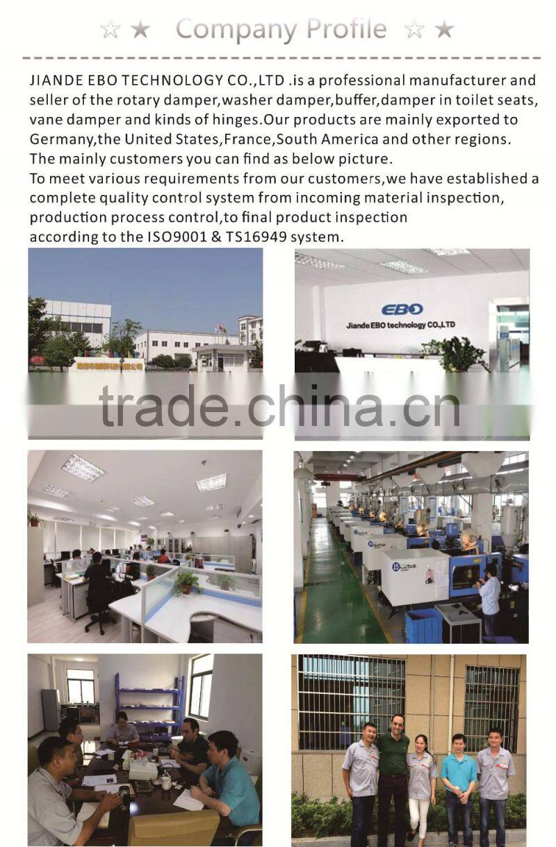 Soft close toilet seat damper and zinc alloy hinges