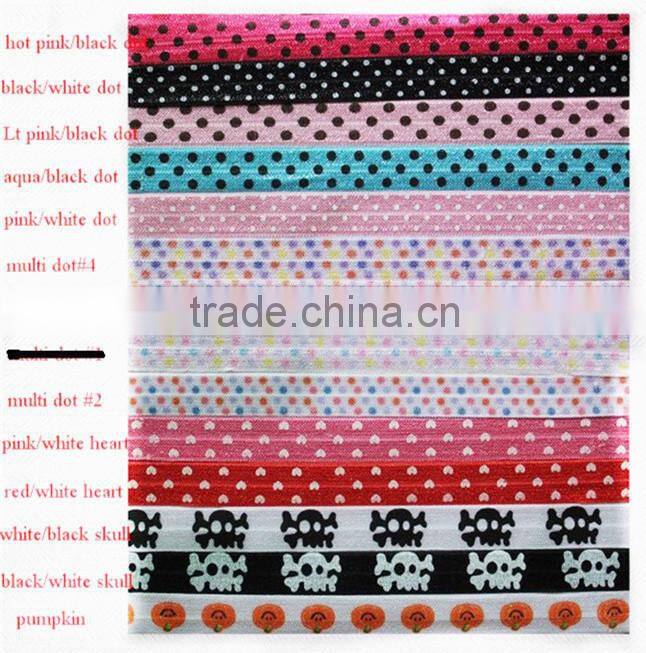 5/8 blue /red/ white star fold over elastic, FOE headband elastic for making diy hair ties, fold over elastic by the yard