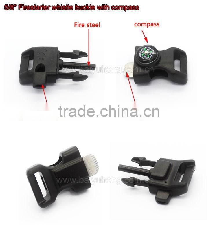 wholesale 7 in 1 survival whistle buckle for baracelet