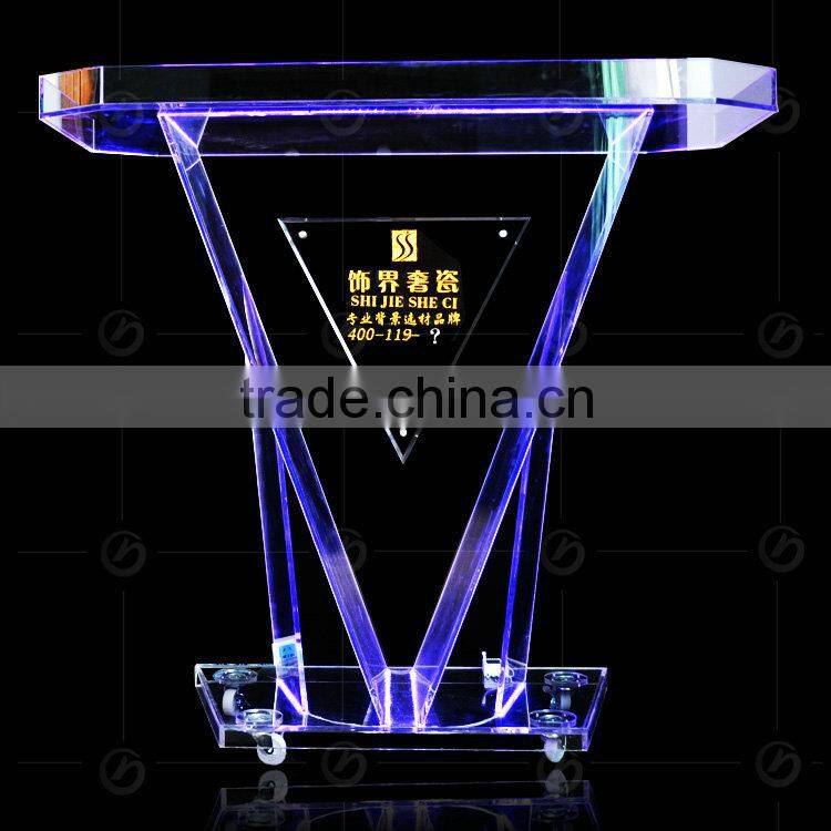 blue color 2015 new high quality acrylic led dj facade, night bar furniture YZ-0076