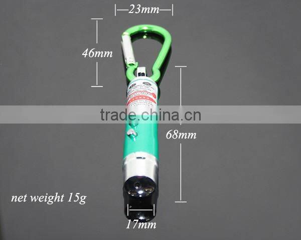 3 in 1 Mini LED Flashlight Torch Lamp Aluminum Carabiner Keyring Personality UV Money Detector Electric LED Light Keychain