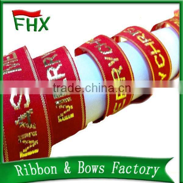 Red color 2 inch 3inch large size decorating wired gold edge ribbon for chair bow christmas decorative craft