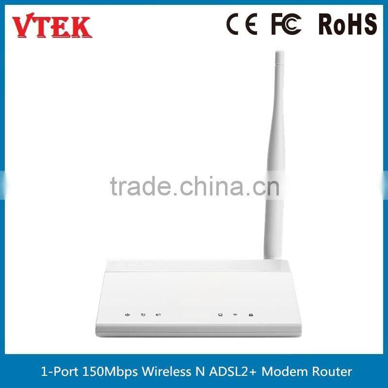 1-Port 150Mbps Wireless N ADSL2/2+ Modem Router with External Antenna