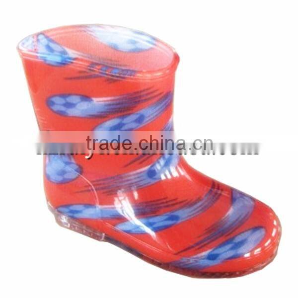 durable kids pvc rain boots construction customized with cartoon printing manufacturer