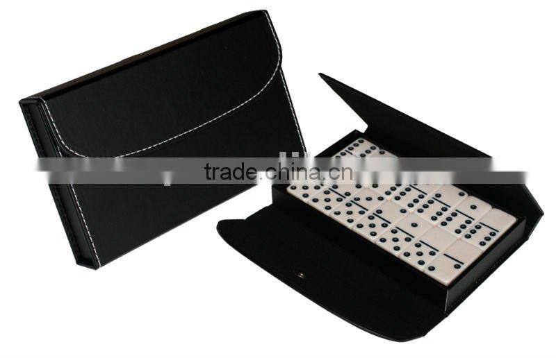 Leather Double Six Domino Game Set