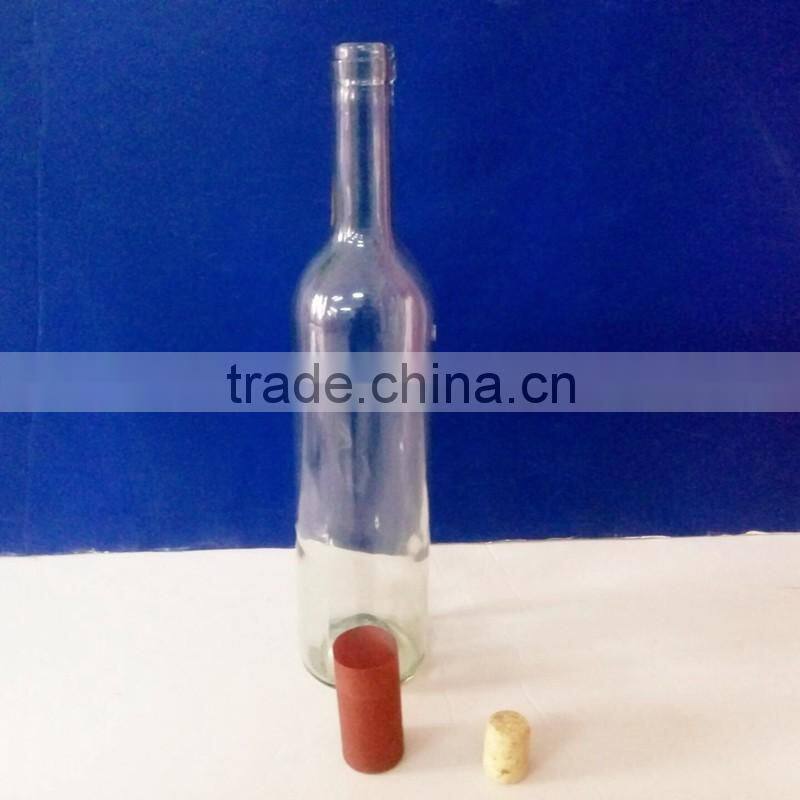 cheap 750ml round glass grape wine bottles with cork
