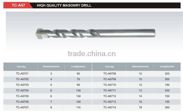 6*100mm Flat Tip High Quality Masonry Drill For Drilling Concrete