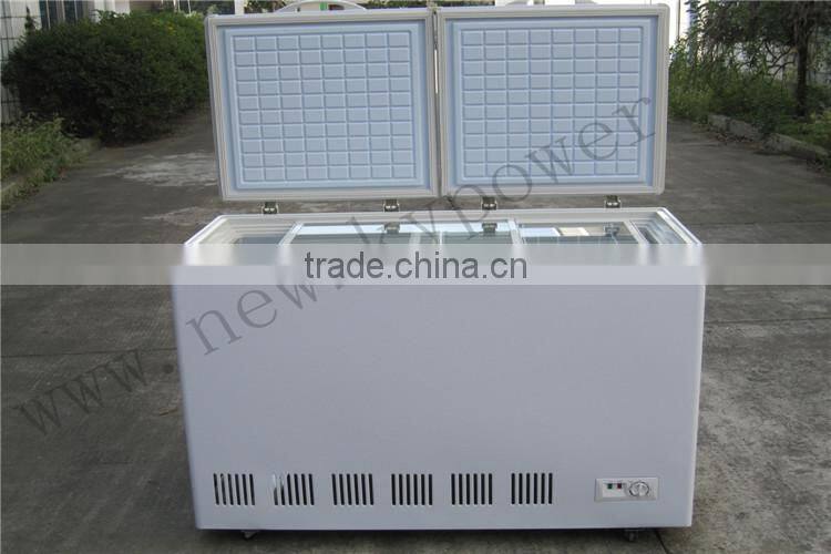 318L customized island freezer solar freezer 12v dc freezer compressor