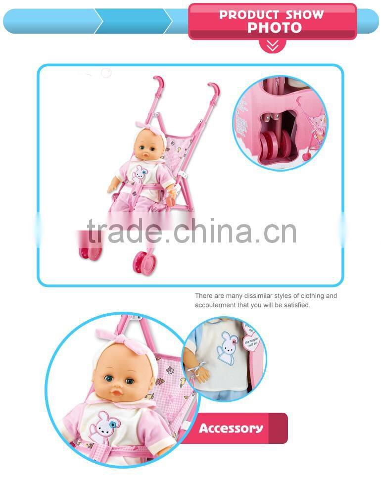 16 inch silicone baby born dolls new stroller toy kids with lowest price