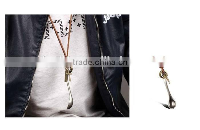 2016 new leather spoon bronze alloy pendant
