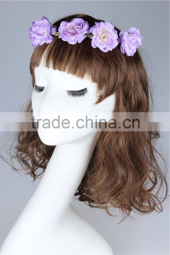 Summer Artificial Flower Headband For Girls,Boho Beach Flower Head Garland