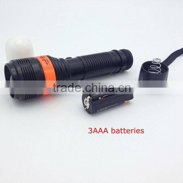 1W powerful led zoom in-out warning flashlight power by 3AAA batteries