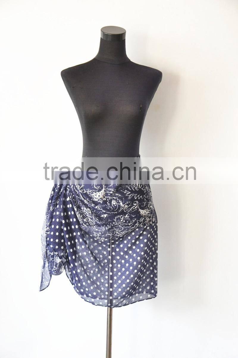 Summer Fashion High Quality Polyester Voile Customaized Printed Sarong