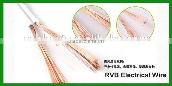 Cheap Flexible Cu/ PVC Flat Twin Core Wire, RVB Electrical Wire
