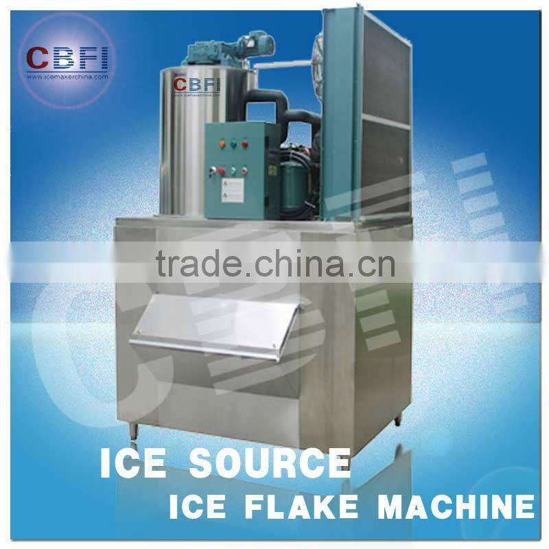 Guam flake ice making machine with flake ice bin for cooling