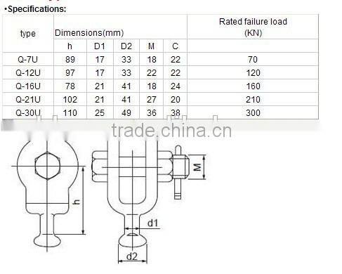 manufacturer high quality U clevis/forged clevis