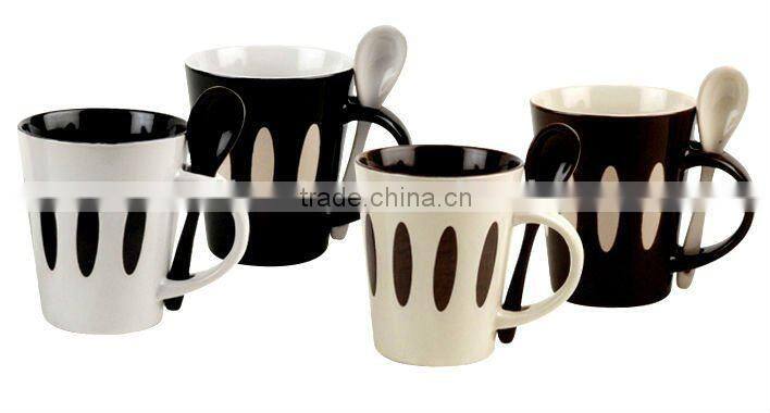 12oz ceramic coffee mug with spoon