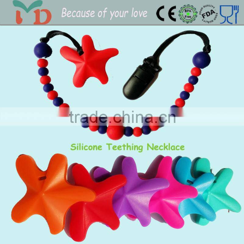 Wholesale price baby teether soft silicone to make chew fashionable jewelry