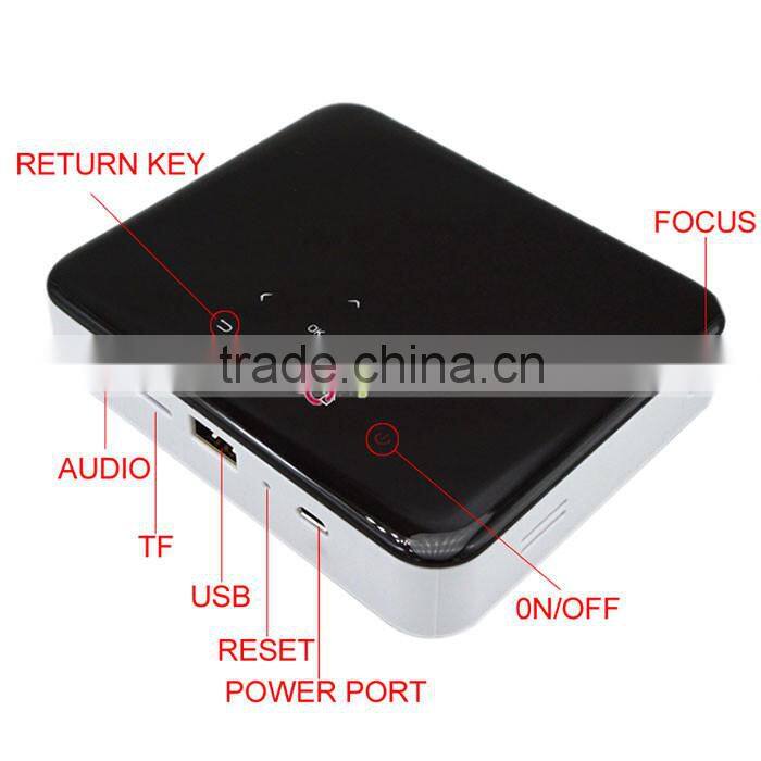 Leadzm Low Cost Android 4.4 AirPlay Outdoor Laser Projector Portable LED Mini Projector Black