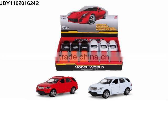 1:28 metal pull back toy car Alloy four door open little die-cast with light Simulation metal car
