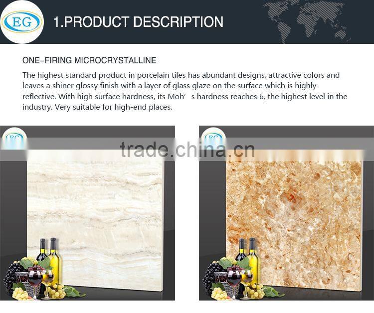 Golden marble 3d bathroom tile design nano polished glazed porcelain tile