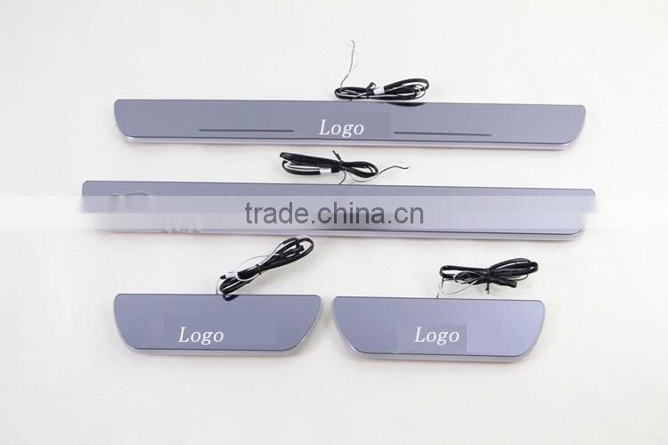 4 Pcs/Set Car LED Flash Door Sills Moving Scuff Plate White Blue Light Panel For Mazda 3th Axela 2014 2015