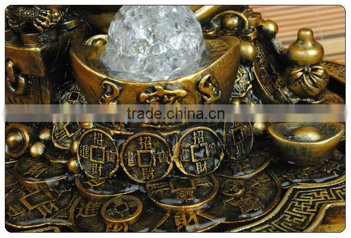 Antique color Table resin water fountain , buddha garden water fountain