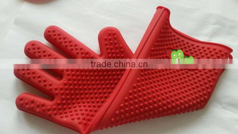 food grade heat resistant five fingers silicone oven mitt