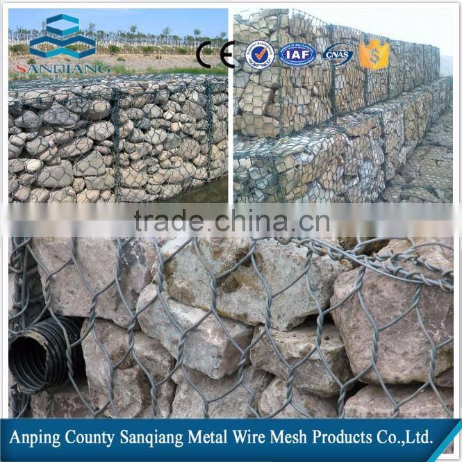 Galvanized/pvc coated hexagonal wire netting / gabion box/ stone cage