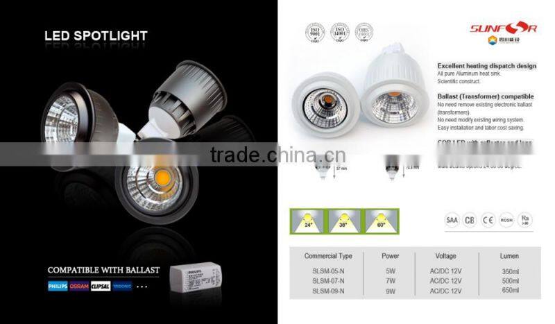 High quanlity 7W mini led spot light MR16 12V spot lamp 3 years warranty