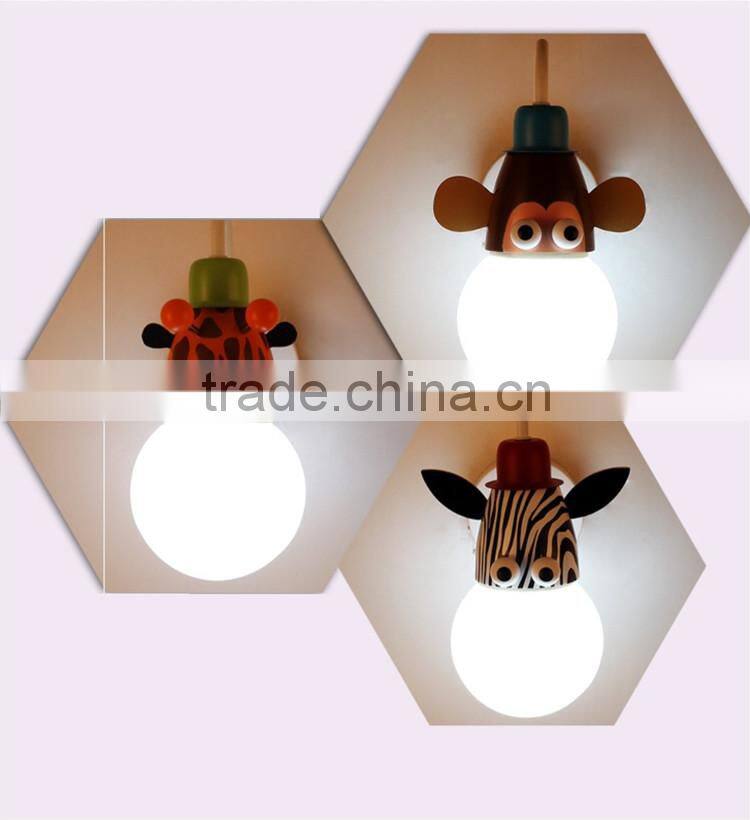 Hot Selling Acrylic Lampshade Wall Lamps Iron Frame Animals Design Children Wall Lights for Bedroom