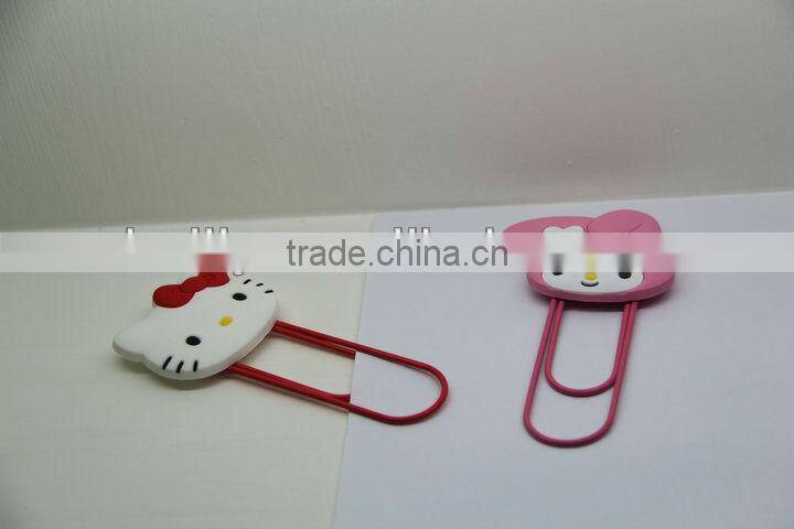 NEW silicone cute Cartoon Cat Paperclip Bookmark Paper Clips