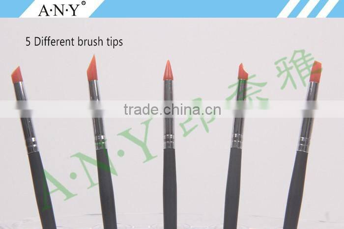 ANY Newest Design 5 PCS Pen Set Silicone Brushes For Nail Beauty Care