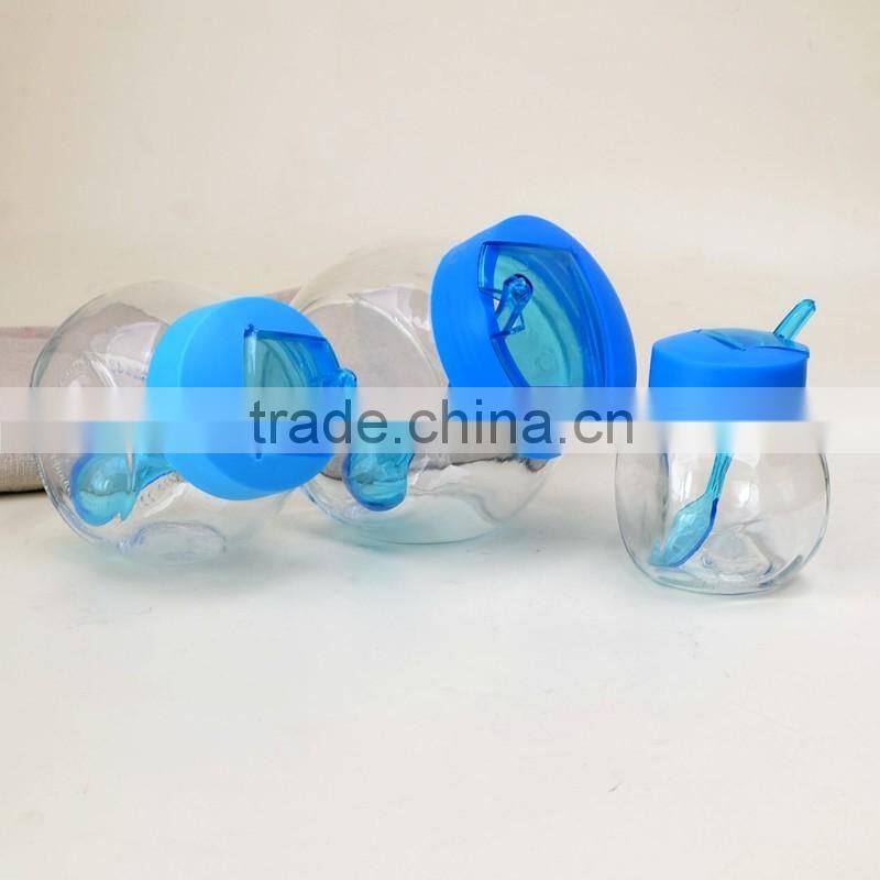 Glass Spice Jar with Spoon Unique Shape Spice Bottle with Lid