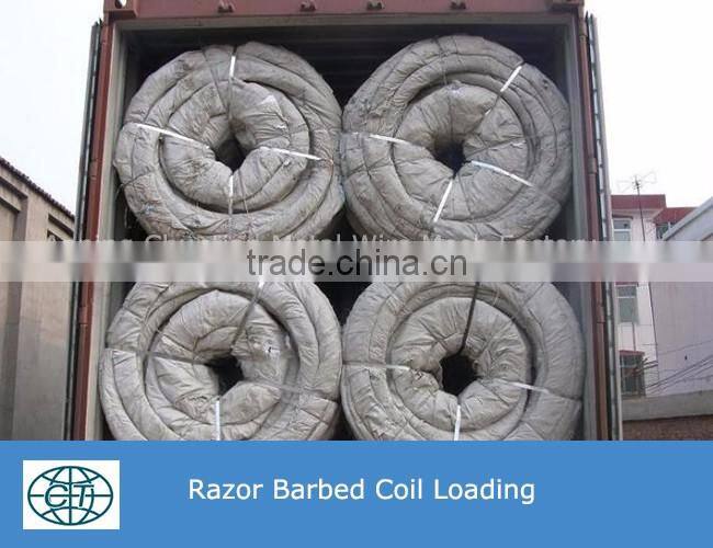 Low Price Hot Dipped Galvanized Razor Barbed Wire Coil For Fencing