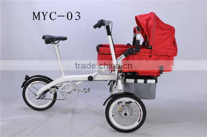Mother and baby bike stroller 3 wheel good baby stroller